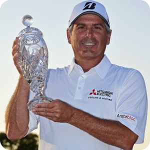 Fred Couples holding the Hoag Classic trophy